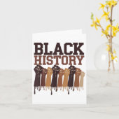 Black History Month Hands Symbol Afro Motivation カード (黄色い花)