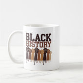 Black History Month Hands Symbol Afro Motivation コーヒーマグカップ (左)