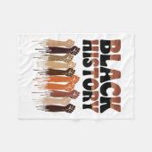 Black History Month Hands Symbol Afro Motivation フリースブランケット (正面(横))