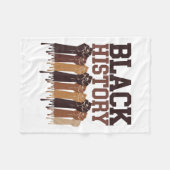 Black History Month Hands Symbol Afro Motivation  フリースブランケット (正面(横))