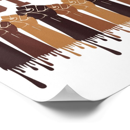 Black History Month Hands Symbol Afro Motivation  ポスター (角)