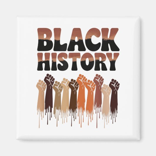Black History Month Hands Symbol Afro Motivation  マグネット (正面)