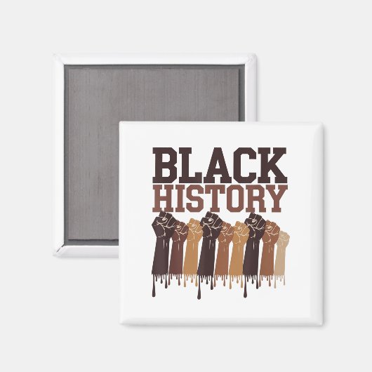 Black History Month Hands Symbol Afro Motivation  マグネット (正面/裏面)