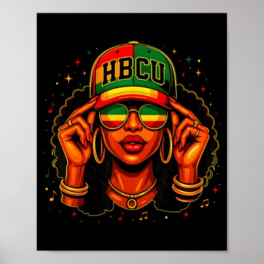 Black History Month Hbcu Black Afro Educated Girl  ポスター (正面)