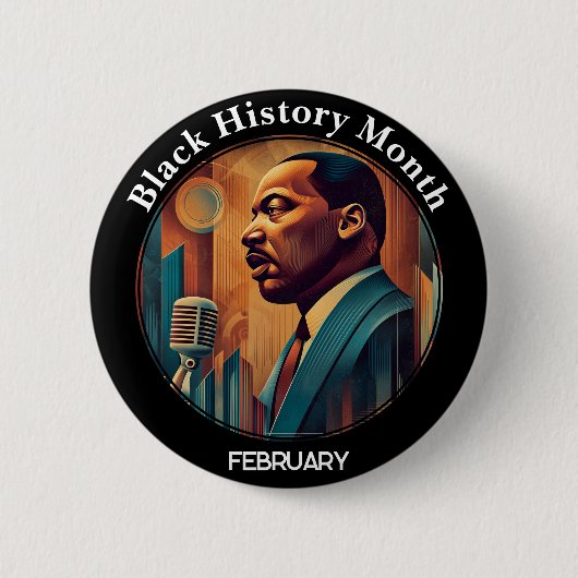 Black History Month I Have a Dream Pinback Button 缶バッジ (正面)