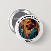 Black History Month I Have a Dream Pinback Button 缶バッジ (正面&裏面)