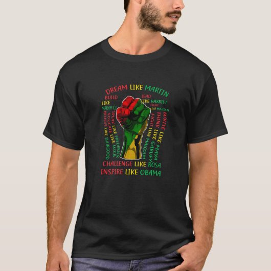 Black History Month Inspirational Leaders Power Fi Tシャツ (正面)