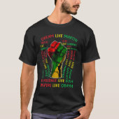 Black History Month Inspirational Leaders Power Fi Tシャツ (正面)