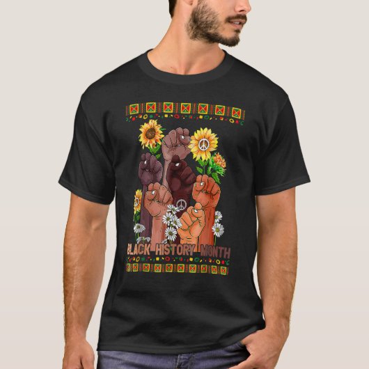 Black History Month Inspiring Black Leaders Power  Tシャツ (正面)