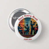 Black History Month Jazz Band Pinback Button 缶バッジ (正面&裏面)
