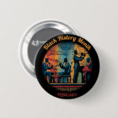 Black History Month Jazz Band Pinback Button 缶バッジ (正面&裏面)