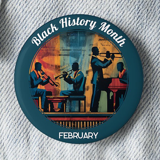 Black History Month Jazz Band Pinback Button 缶バッジ