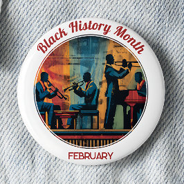 Black History Month Jazz Band Pinback Button 缶バッジ