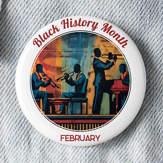 Black History Month Jazz Band Pinback Button 缶バッジ