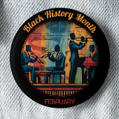 Black History Month Jazz Band Pinback Button 缶バッジ
