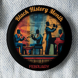 Black History Month Jazz Band Pinback Button 缶バッジ