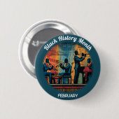Black History Month Jazz Band Pinback Button 缶バッジ (正面&裏面)