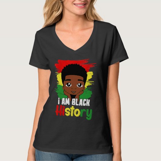 Black History Month Kids Boys I am African America Tシャツ (正面)