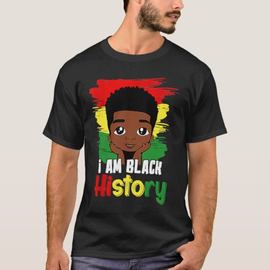 Black History Month Kids Boys I am African America Tシャツ (正面)