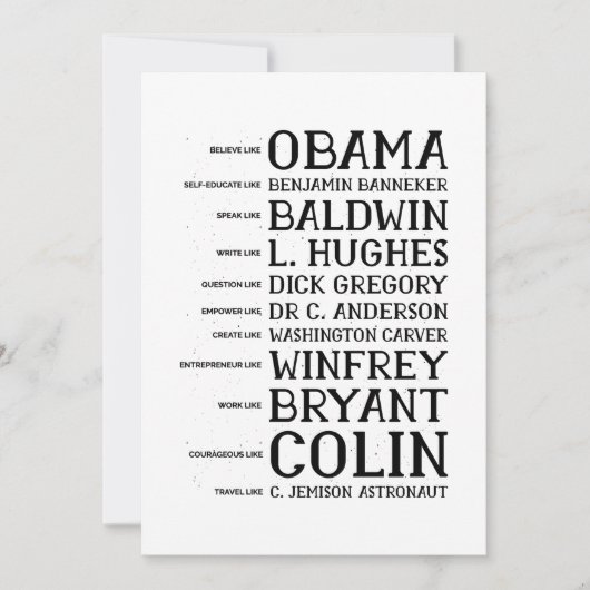 black history month legends icons 招待状 (正面)