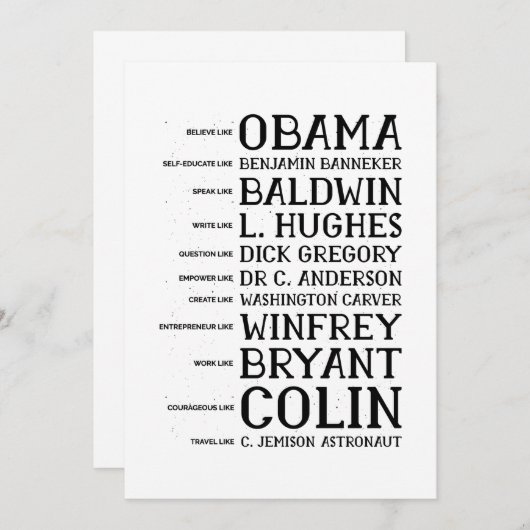 black history month legends icons 招待状 (正面/裏面)