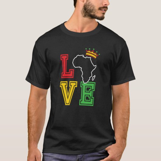 Black History Month Love African Continent Tシャツ (正面)