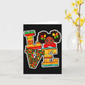 Black History Month Love Afro Toddler Girls Americ カード (黄色い花)