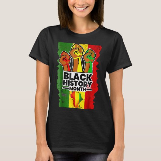 Black History Month Melanin Afro African Pride Men Tシャツ (正面)