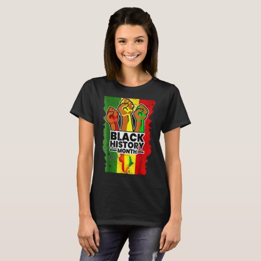 Black History Month Melanin Afro African Pride Men Tシャツ (正面フル)
