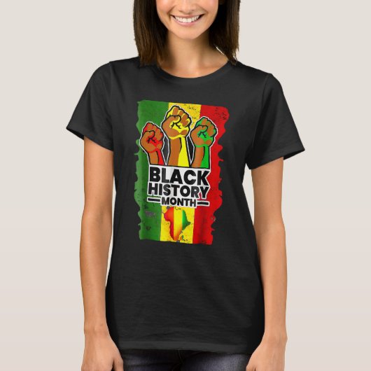 Black History Month Melanin Afro African Pride Men Tシャツ (正面)