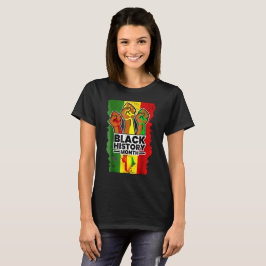 Black History Month Melanin Afro African Pride Men Tシャツ (正面フル)