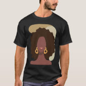 Black History Month Minimalist Queen Melanin Boho Tシャツ (正面)