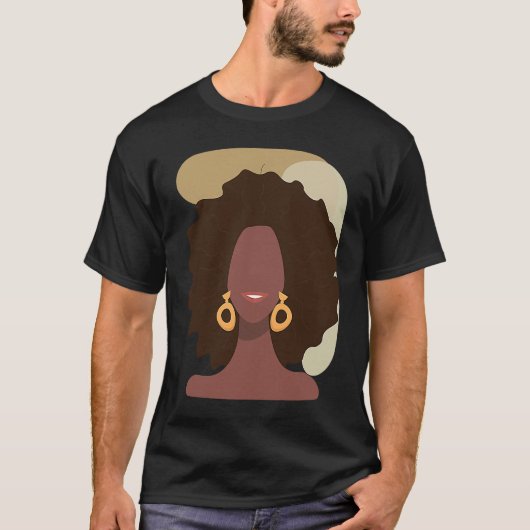 Black History Month Minimalist Queen Melanin Boho  Tシャツ (正面)