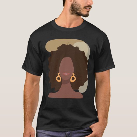 Black History Month Minimalist Queen Melanin Boho  Tシャツ (正面)