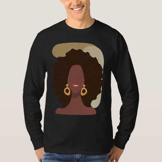 Black History Month Minimalist Queen Melanin Boho  Tシャツ (正面)