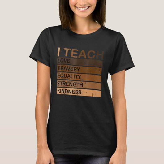 Black History Month Pajama Celebrate I Teach Black Tシャツ (正面)