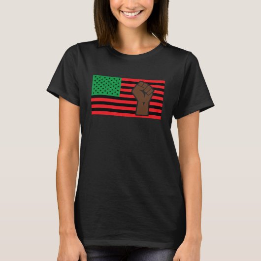 Black History Month Pan African Flag Black African Tシャツ (正面)