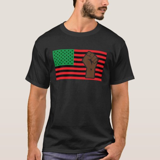 Black History Month Pan African Flag Black African Tシャツ (正面)