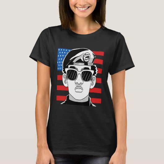 Black History Month Panther Party American Flag 19 Tシャツ (正面)