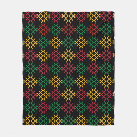 Black History Month Pattern  フリースブランケット (正面)