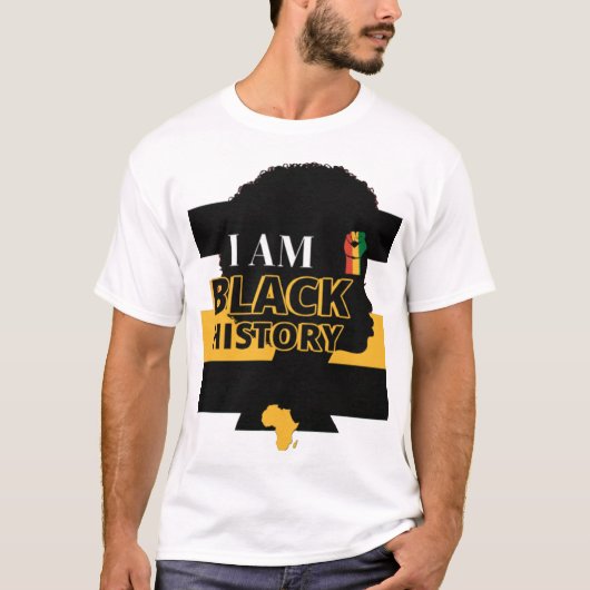 Black History Month Pride Design with African Map  Tシャツ (正面)