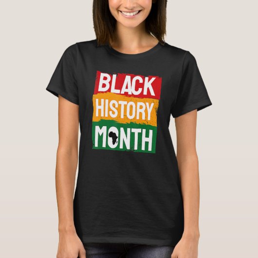 Black History Month Proud Black Afro African Pride Tシャツ (正面)