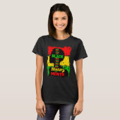 Black History Month Queen Melanin Afro African Pri Tシャツ (正面フル)