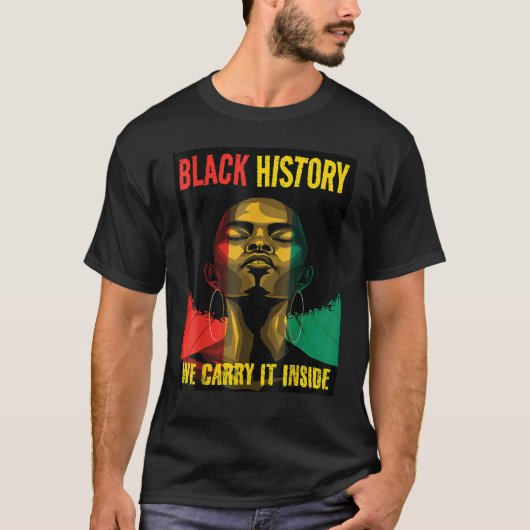 Black History Month Queen Melanin Afro African Pri Tシャツ (正面)