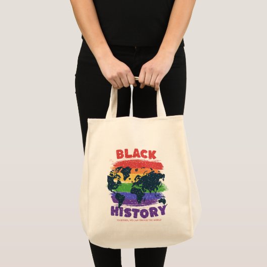 Black History Month Rainbow World Map Unity Change トートバッグ (正面(商品))