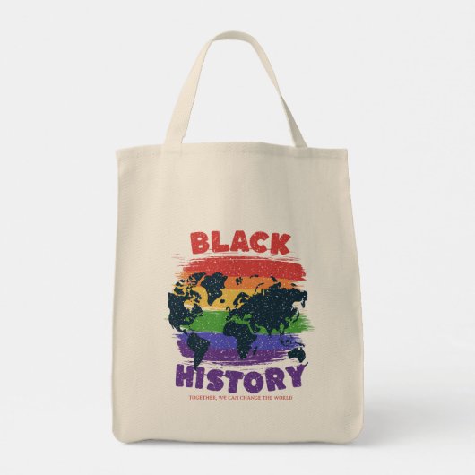 Black History Month Rainbow World Map Unity Change トートバッグ (裏面)