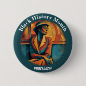 Black History Month Rosa Parks Pinback Button 缶バッジ (正面)