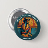 Black History Month Rosa Parks Pinback Button 缶バッジ (正面&裏面)