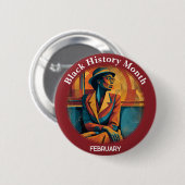 Black History Month Rosa Parks Pinback Button 缶バッジ (正面&裏面)