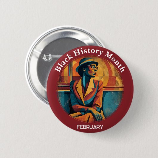 Black History Month Rosa Parks Pinback Button 缶バッジ (正面&裏面)